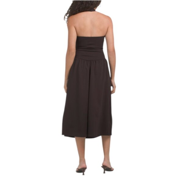 KALI FASHIONS Drop Waist Halter Neck Midi Dress - Picture 2 of 2